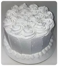 Image 1 of Medium size, Fake Food Happy Rosette White Cream Cake 6W x 5H”