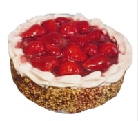 Image 1 of Large size, Strawberry and Cream Cheesecake,faux strawberries, centerpiece, cheesecake Size is 8 ...
