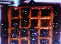 Image 4 of The perfect breakfast prop/rectangle waffle/Fresh blueberry syrup/4X4 inches/ FAKE FOOD/ thick gl...