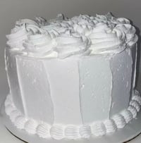 Image 2 of Medium size, Fake Food Happy Rosette White Cream Cake 6W x 5H”