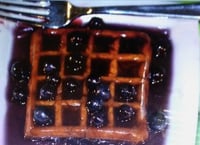 Image 5 of The perfect breakfast prop/rectangle waffle/Fresh blueberry syrup/4X4 inches/ FAKE FOOD/ thick gl...