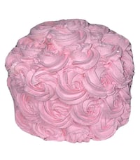 Image 3 of FAKE FOOD/Swirling Rosette Pink Cream Cake/pink cake/ faux rose cake/ centerpiece/ 7 inch Width x...