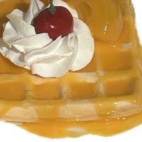 Image 5 of FAKERY BAKERY SHOP/ The perfect breakfast prop/rectangle waffle/peach syrup/4X4 inches/fake food/...