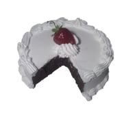 Image 9 of Nice Strawberry center Vanilla and Chocolate Cute Cake 8” round x 3” tall