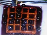 Image 6 of The perfect breakfast prop/rectangle waffle/Fresh blueberry syrup/4X4 inches/ FAKE FOOD/ thick gl...