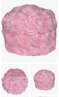 Image 4 of FAKE FOOD/Swirling Rosette Pink Cream Cake/pink cake/ faux rose cake/ centerpiece/ 7 inch Width x...