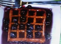 Image 7 of The perfect breakfast prop/rectangle waffle/Fresh blueberry syrup/4X4 inches/ FAKE FOOD/ thick gl...