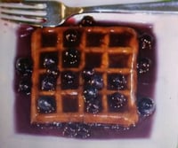 Image 8 of The perfect breakfast prop/rectangle waffle/Fresh blueberry syrup/4X4 inches/ FAKE FOOD/ thick gl...
