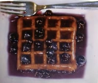 Image 9 of The perfect breakfast prop/rectangle waffle/Fresh blueberry syrup/4X4 inches/ FAKE FOOD/ thick gl...