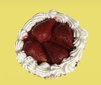 Image 1 of 4" round Strawberry and Cream cookie for display, fake cake for display