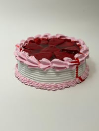 Image 2 of Nice Strawberry Glaze Vanilla and Pink Cute Cake 6” round x 1.5 ”tall