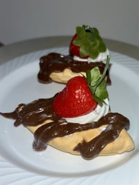 Image 5 of FAKERY BAKERY SHOP/fake food/Looks so delicious/Two chocolate smothered rectangle waffle/4x2 inch...