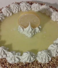 Image 2 of Fake Pie, Creamy Pie, Lemon Cream Pie, Nut Crumbs on the edge 6x3” in foil pan