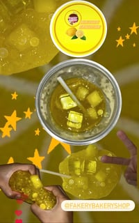 Image 1 of Water Jelly Cube Slime, Water Slime, Ice Cold Lemonade Scented, Ice Cube, yellow Color, Slime, Th...