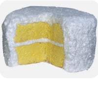 Image 1 of Fake food, coconut cake with slice out, centerpiece, faux cake, fake cake, 8 inch Width by 4 inch...
