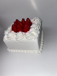 Image 6 of FAKE FOOD/Square Swirling Rosette/ Berry Cream Cake/ centerpiece/artificial cake/fake cake/prop/6...