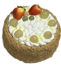 Image 1 of Whipped Fruit Cake 6x3 "/fake food/fakecake/artificial cake/artificial cake/cream cake/photo prop...