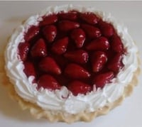 Image 1 of Fake Pie, Creamy Strawberry Glaze Pie in a pie shell crust 10x2.5” in foil pan
