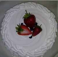 Image 2 of Mixed Berries Vanilla White Cream Fake Cake:  8 inch round, 3 inches height