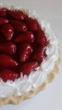 Image 2 of Fake Pie, Creamy Strawberry Glaze Pie in a pie shell crust 10x2.5” in foil pan