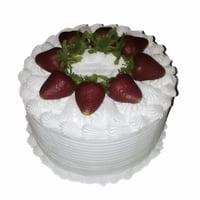 Image 2 of Fake Cake, Classic and Lovely Strawberries and Vanilla White Cream Cake 8x5
