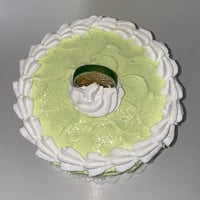 Image 3 of Fake Food, Large Creamy Lime Cake with White Icing cake, faux cake, fake food, 6 inch Width by 6 ...