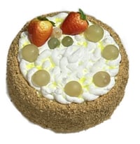 Image 3 of Whipped Fruit Cake 6x3 "/fake food/fakecake/artificial cake/artificial cake/cream cake/photo prop...