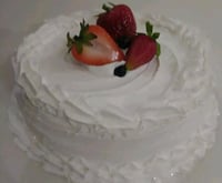 Image 3 of Mixed Berries Vanilla White Cream Fake Cake:  8 inch round, 3 inches height