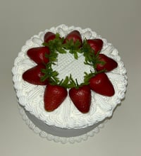 Image 3 of Fake Cake, Classic and Lovely Strawberries and Vanilla White Cream Cake 8x5