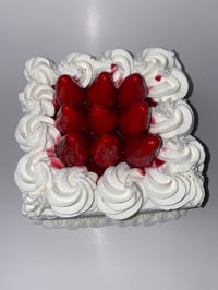 Image 9 of FAKE FOOD/Square Swirling Rosette/ Berry Cream Cake/ centerpiece/artificial cake/fake cake/prop/6...