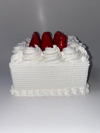 Image 10 of FAKE FOOD/Square Swirling Rosette/ Berry Cream Cake/ centerpiece/artificial cake/fake cake/prop/6...