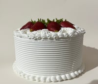 Image 4 of Fake Cake, Classic and Lovely Strawberries and Vanilla White Cream Cake 8x5