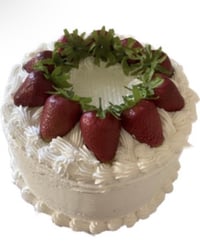 Image 5 of Fake Cake, Classic and Lovely Strawberries and Vanilla White Cream Cake 8x5