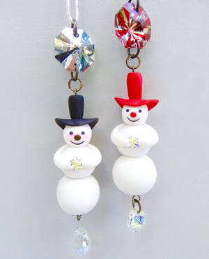 Image of ✨⛄️✨New 2025 Colours!  Mini Crystal Snowman Tri-Ornaments ✨⛄️✨