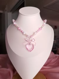 Image 3 of Coquette Glass Heart Necklace