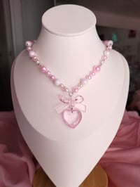 Image 8 of Coquette Glass Heart Necklace