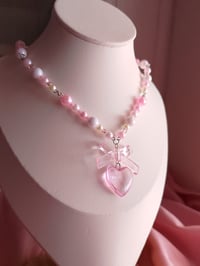 Image 4 of Coquette Glass Heart Necklace