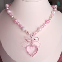 Image 1 of Coquette Glass Heart Necklace