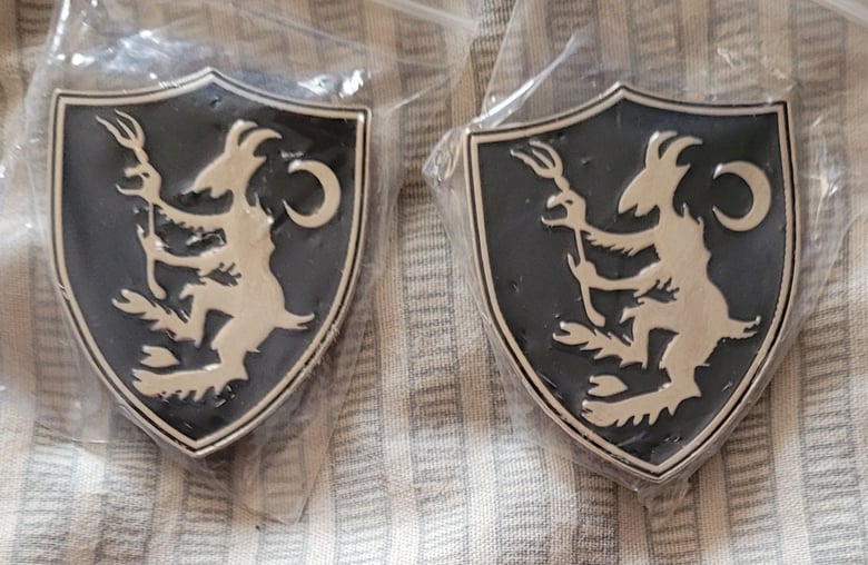 Image of The Return of Darkness limited edition shaped enamel pin