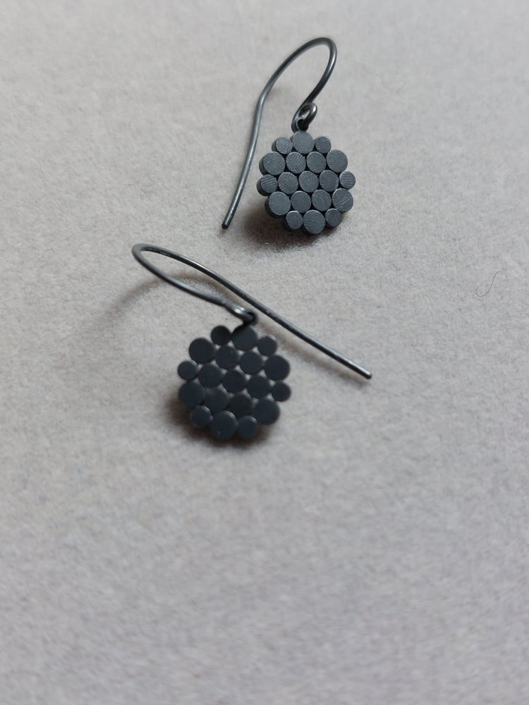 Image of Black Millefleur Rose Earrings 