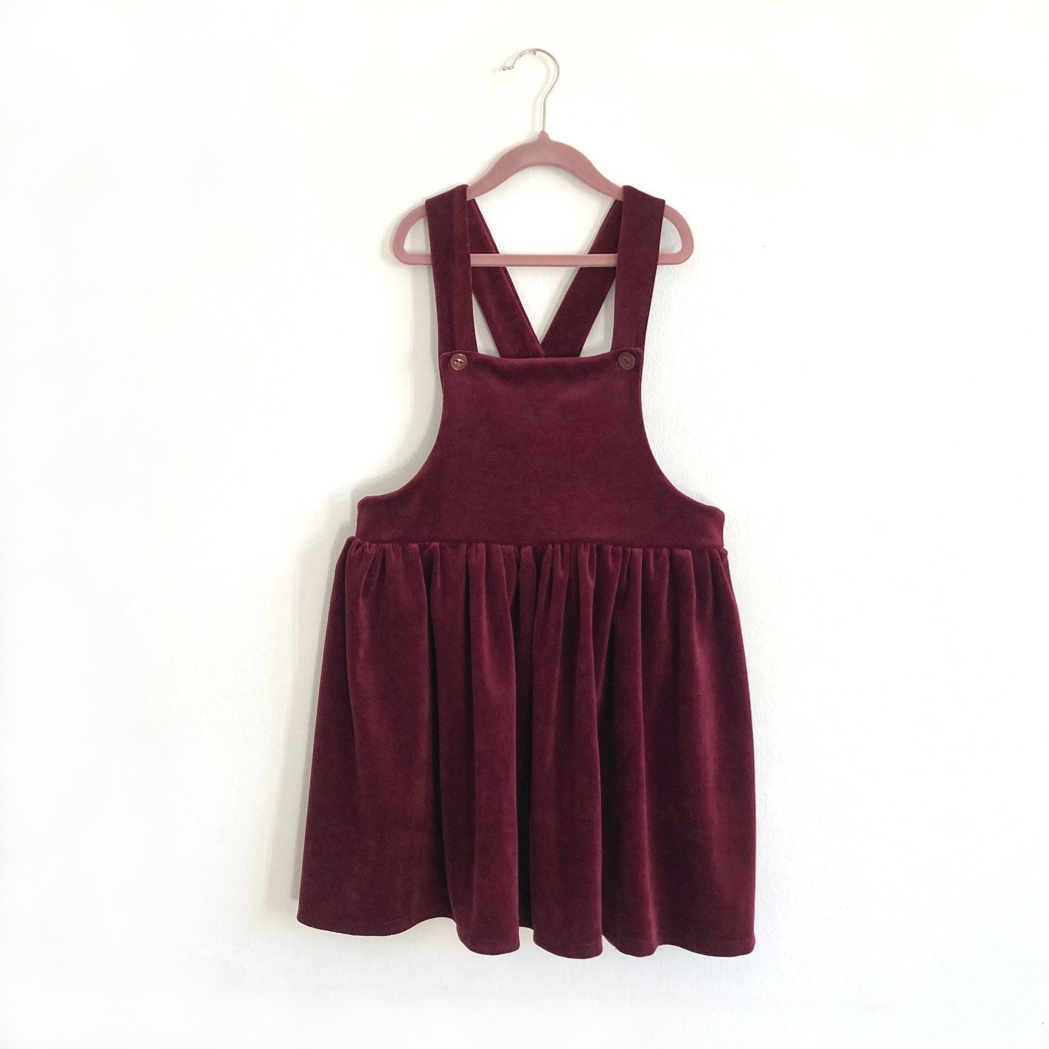 Pinafore Dress-red Nicky Velour | robe of feathers Pinafore Dress-red Nicky Velour | robe of feathers