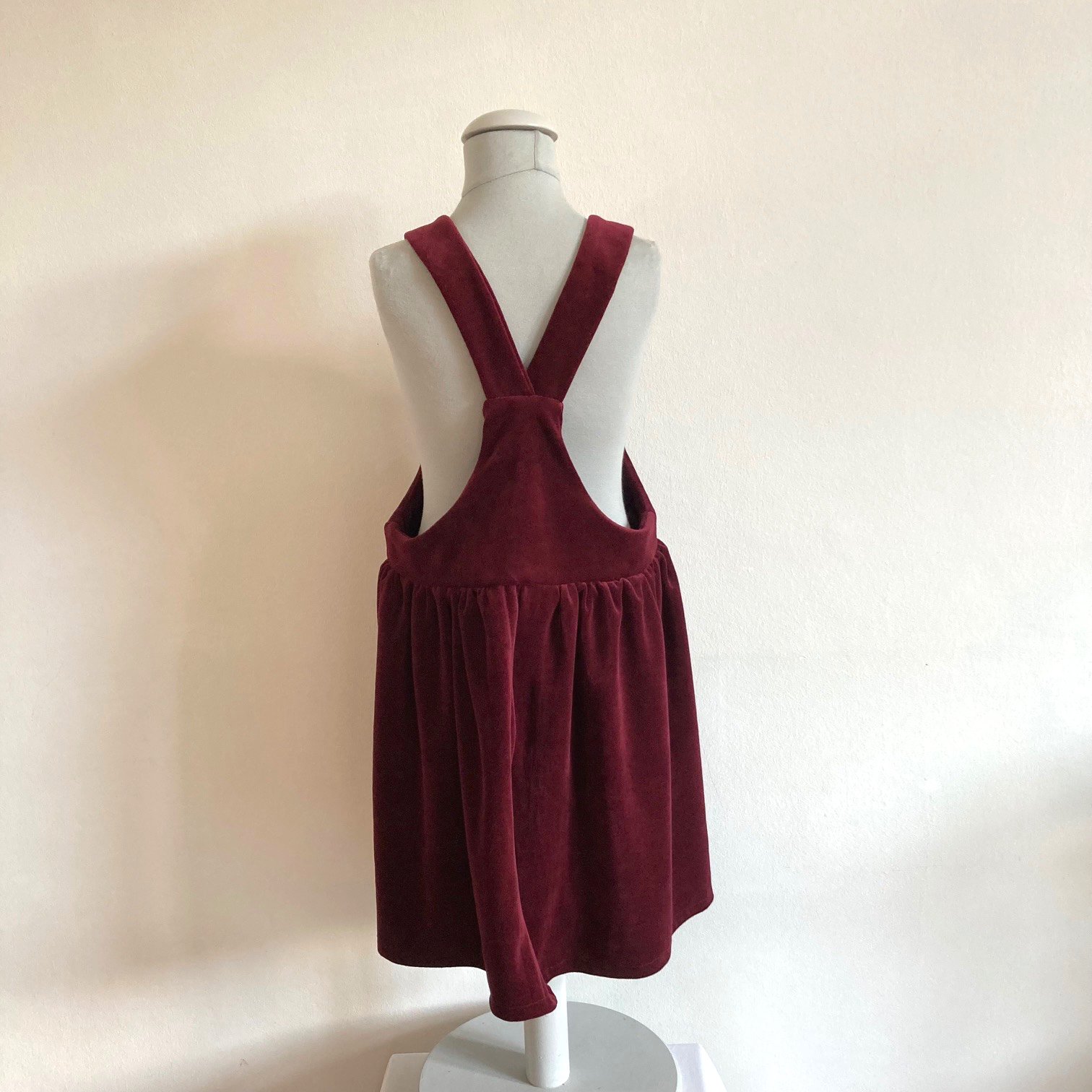 Pinafore Dress-red Nicky Velour | robe of feathers Pinafore Dress-red Nicky Velour | robe of feathers