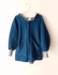 Image 2 of CAPPOTTO "GNOMO" DA BAMBINO/A 100% LANA MERINOS , color OTTANIO FOGLIA D'ABETE