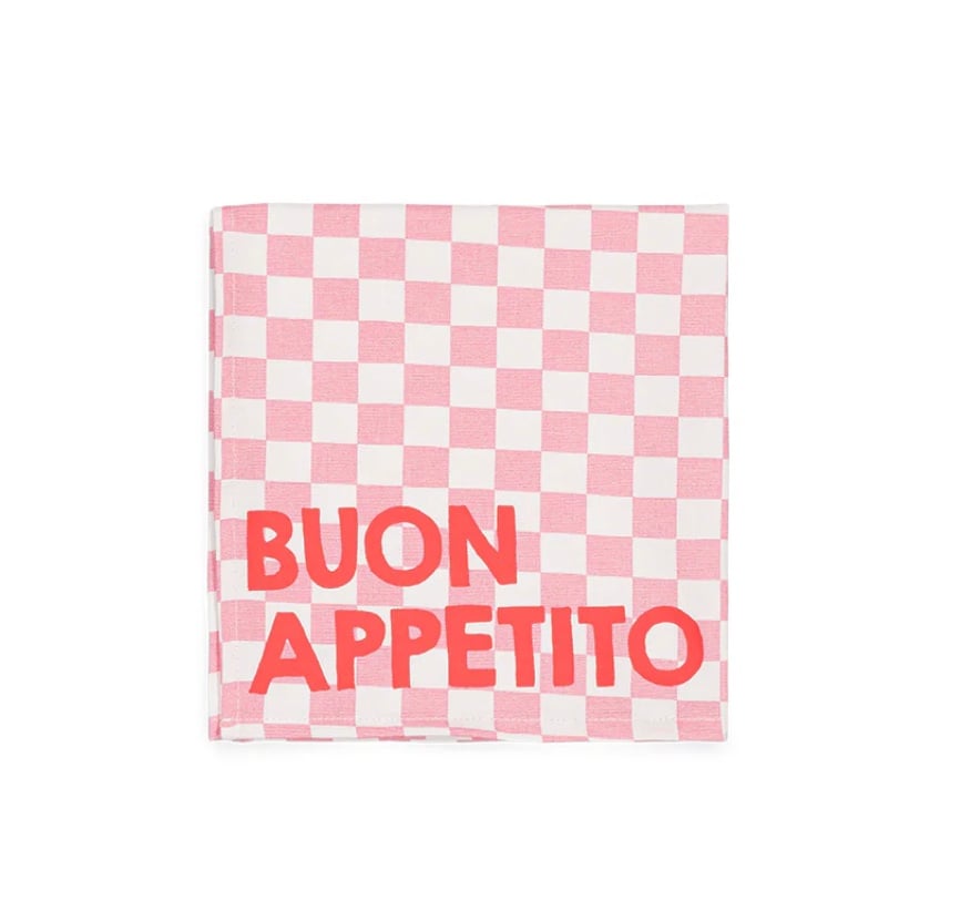 Image of Rose checkerboard napkins set of 2