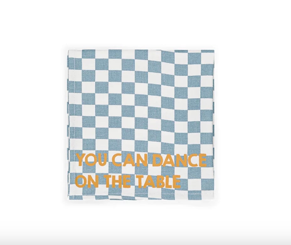 Image of Blue checkerboard napkins set of 2