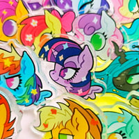 Image 1 of My Little Pony Heads Acrylic Pins