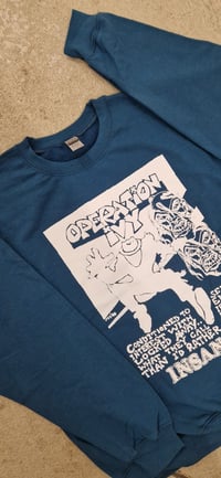 Image 2 of Operation Ivy "here we go again" teal sweater