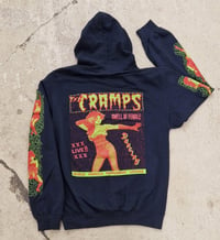 Image 2 of The Cramps one off "Smell of Female" navy hoodie