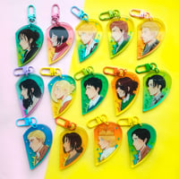 Image 3 of Attack on Titan Heart Ship Keychains