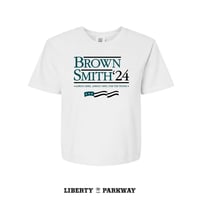 Image 2 of Women's 'Elect Brown/Smith' Crop Shirt